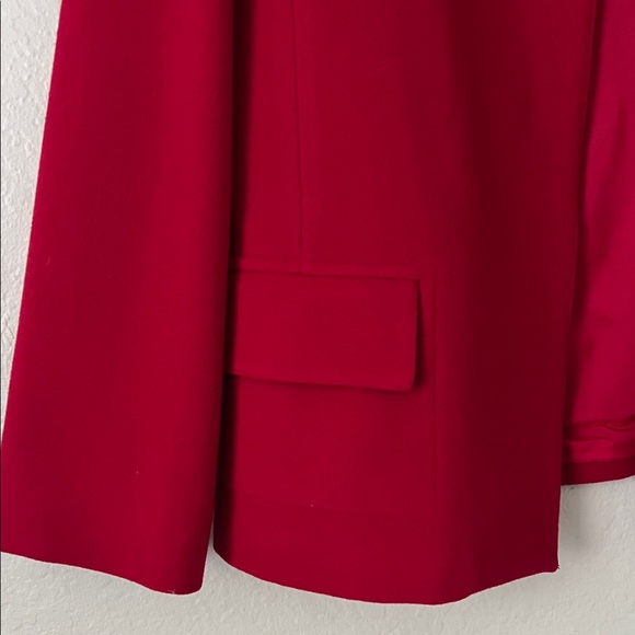 TAMOTSU Wool and Cashmere Blend Open Front Red Blazer Jacket in Size 16 - Picture 4 of 11